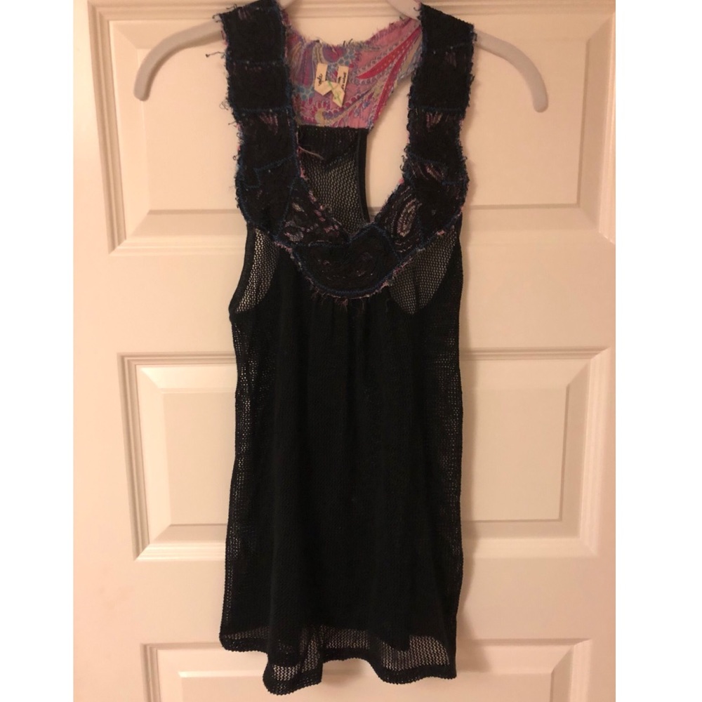 Free People black mesh tank